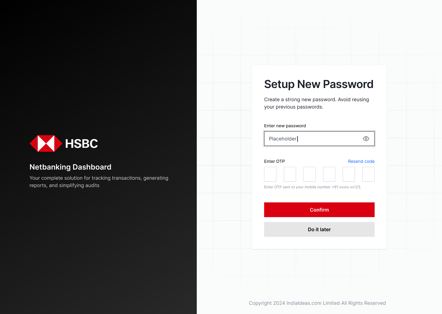 Partner B-themed login / set-password screen