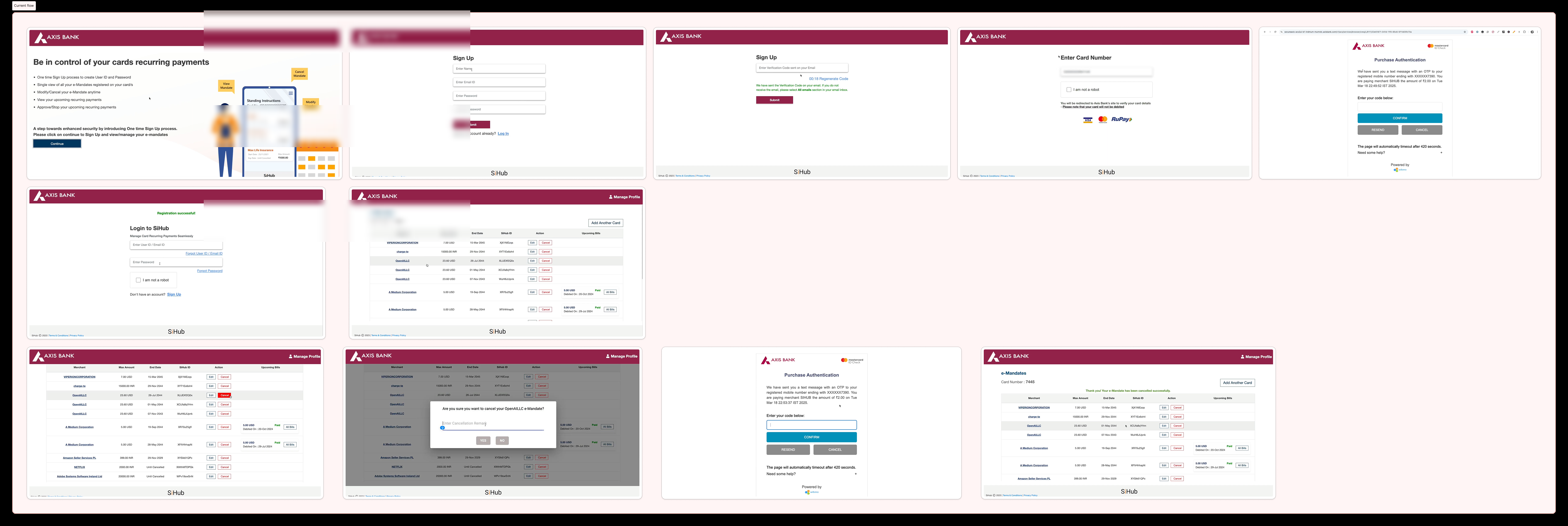 Legacy Recurring Payments Hub flow